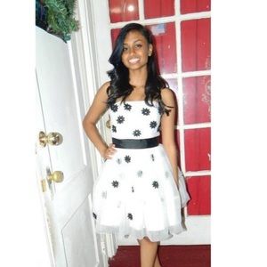 Betsey Johnson White & Black Floral Dress